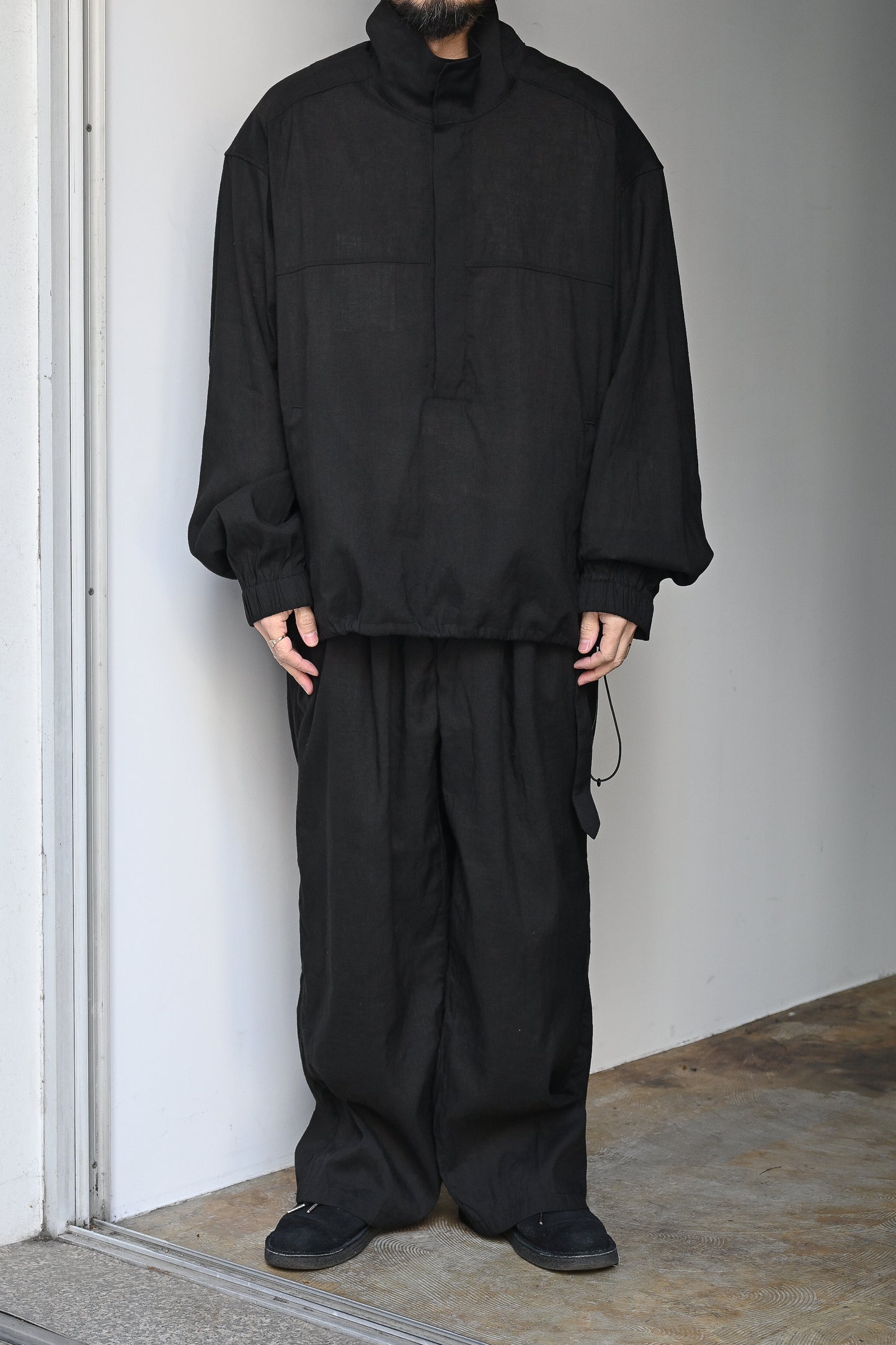ANCELLM / L/N PULLOVER SHIRT -BLACK