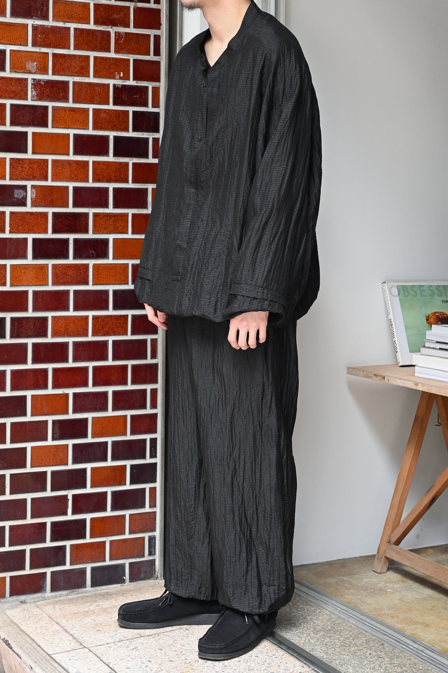 barbell object / uneven s/l top -BLACK