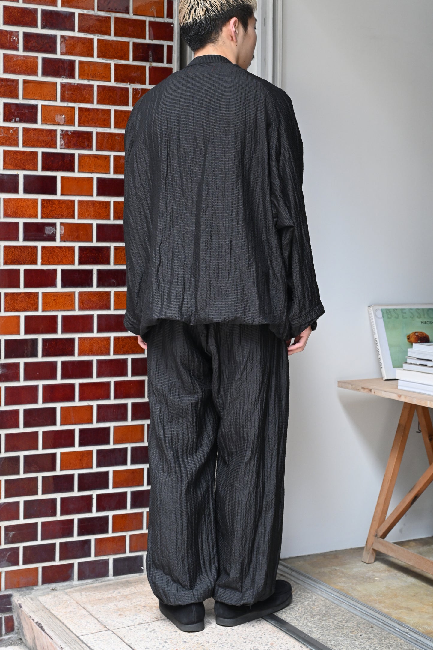 barbell object / uneven s/l top -BLACK