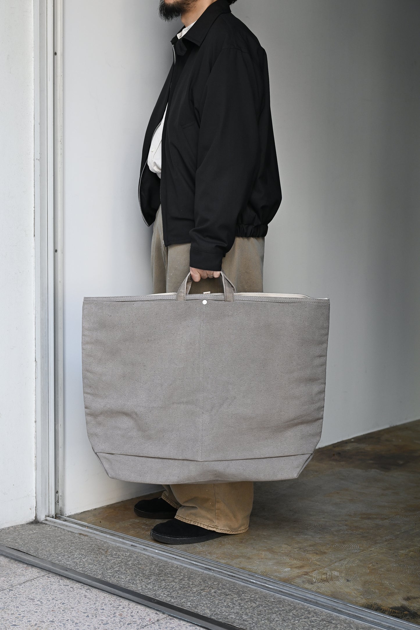 ANCELLM / ANCELLM with This is a(n) C/R DUCK BAG -GREIGE