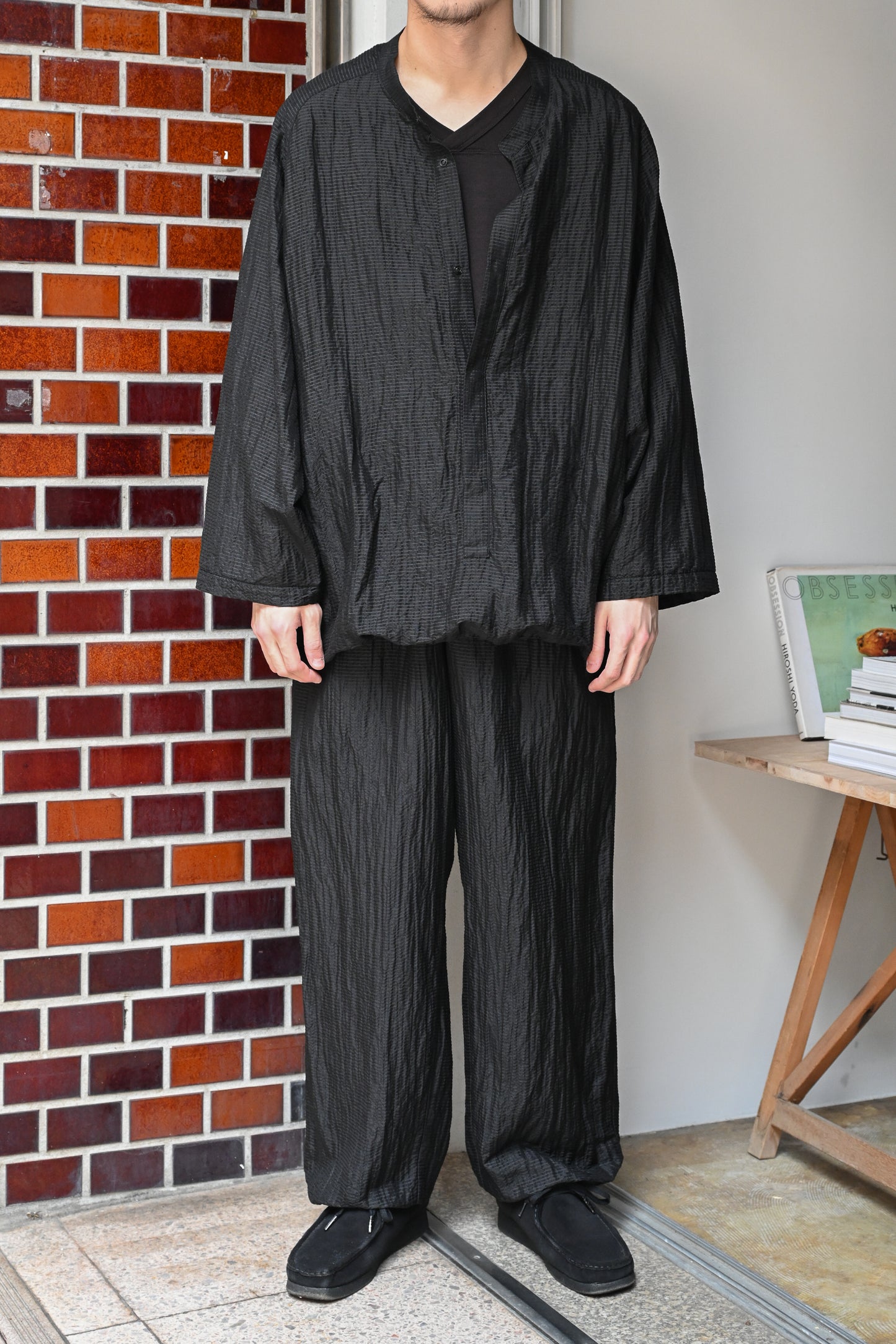 barbell object / uneven s/l top -BLACK