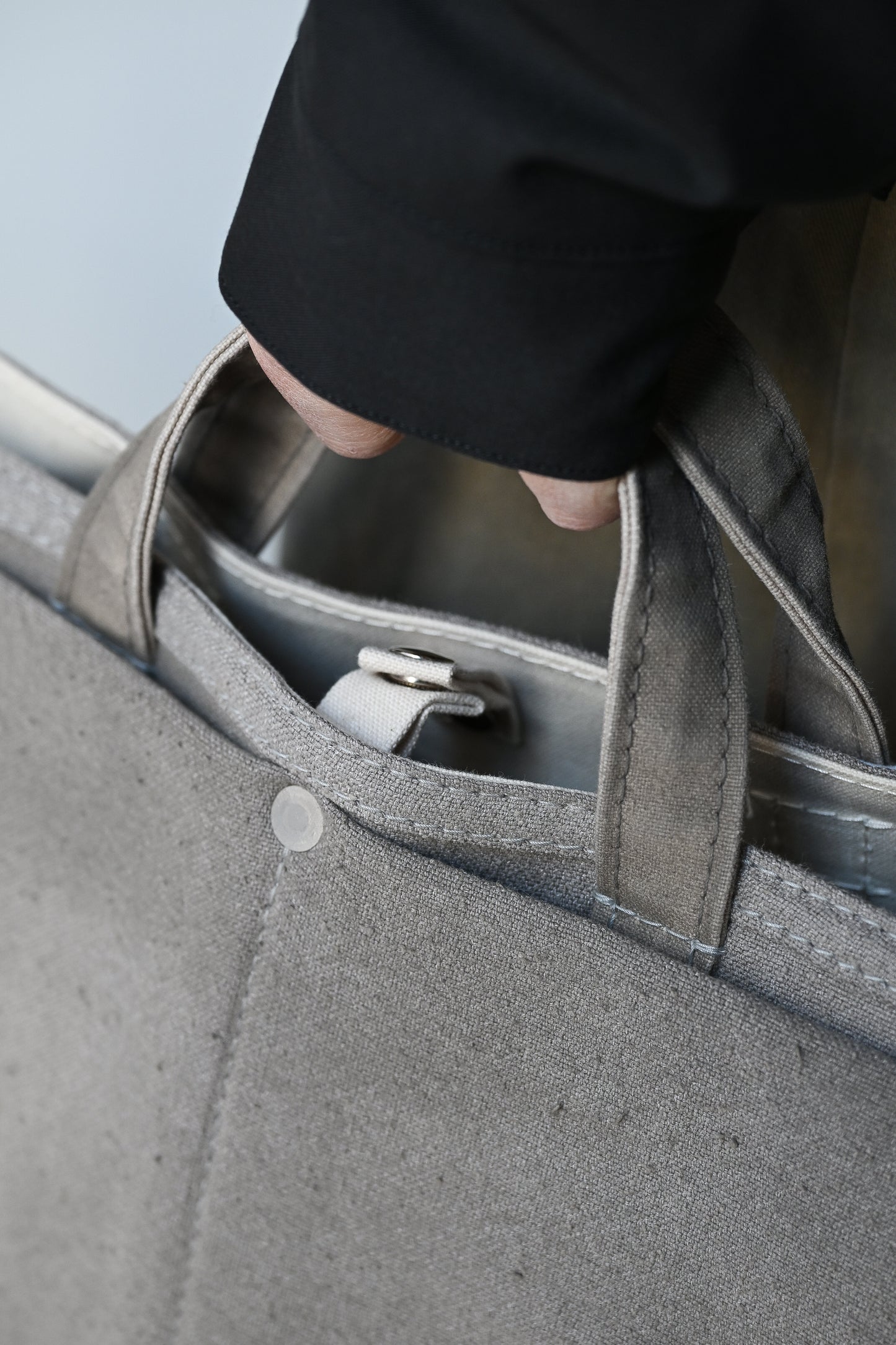 ANCELLM / ANCELLM with This is a(n) C/R DUCK BAG -GREIGE