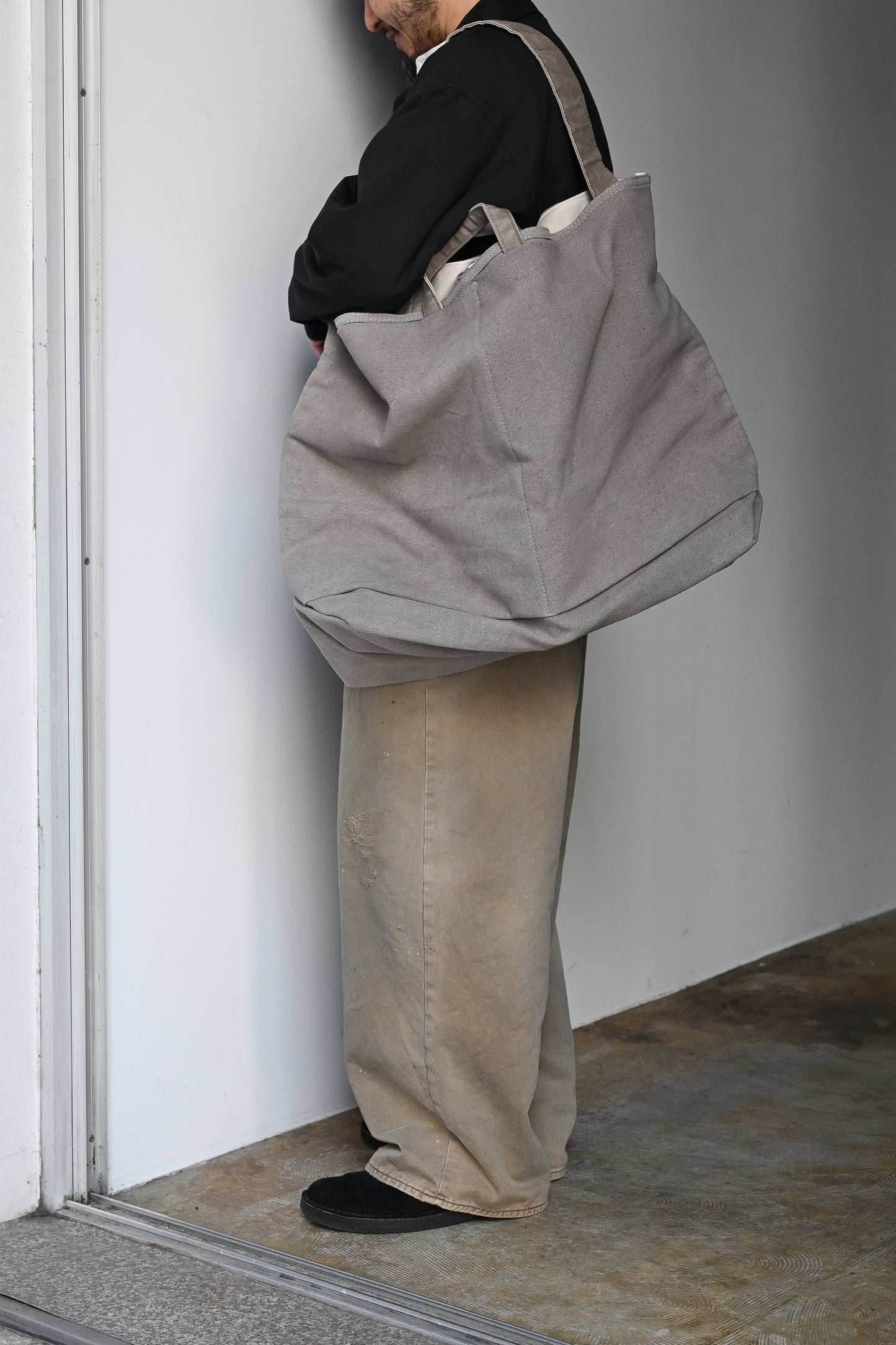 ANCELLM / ANCELLM with This is a(n) C/R DUCK BAG -GREIGE