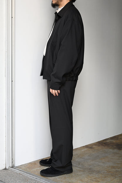 KAPTAIN SUNSHINE /  Wool Poplin Neutral Slacks -INK BLACK