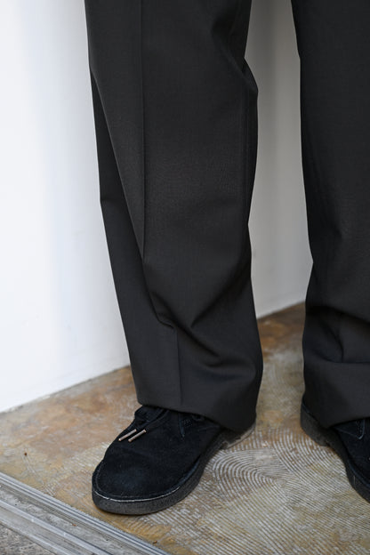 KAPTAIN SUNSHINE /  Wool Poplin Neutral Slacks -INK BLACK