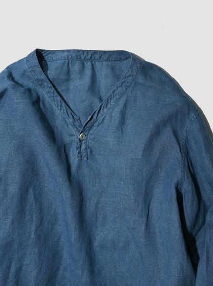 MITTAN / 大麻長袖プルオーバー(草木染) -藍×胡桃