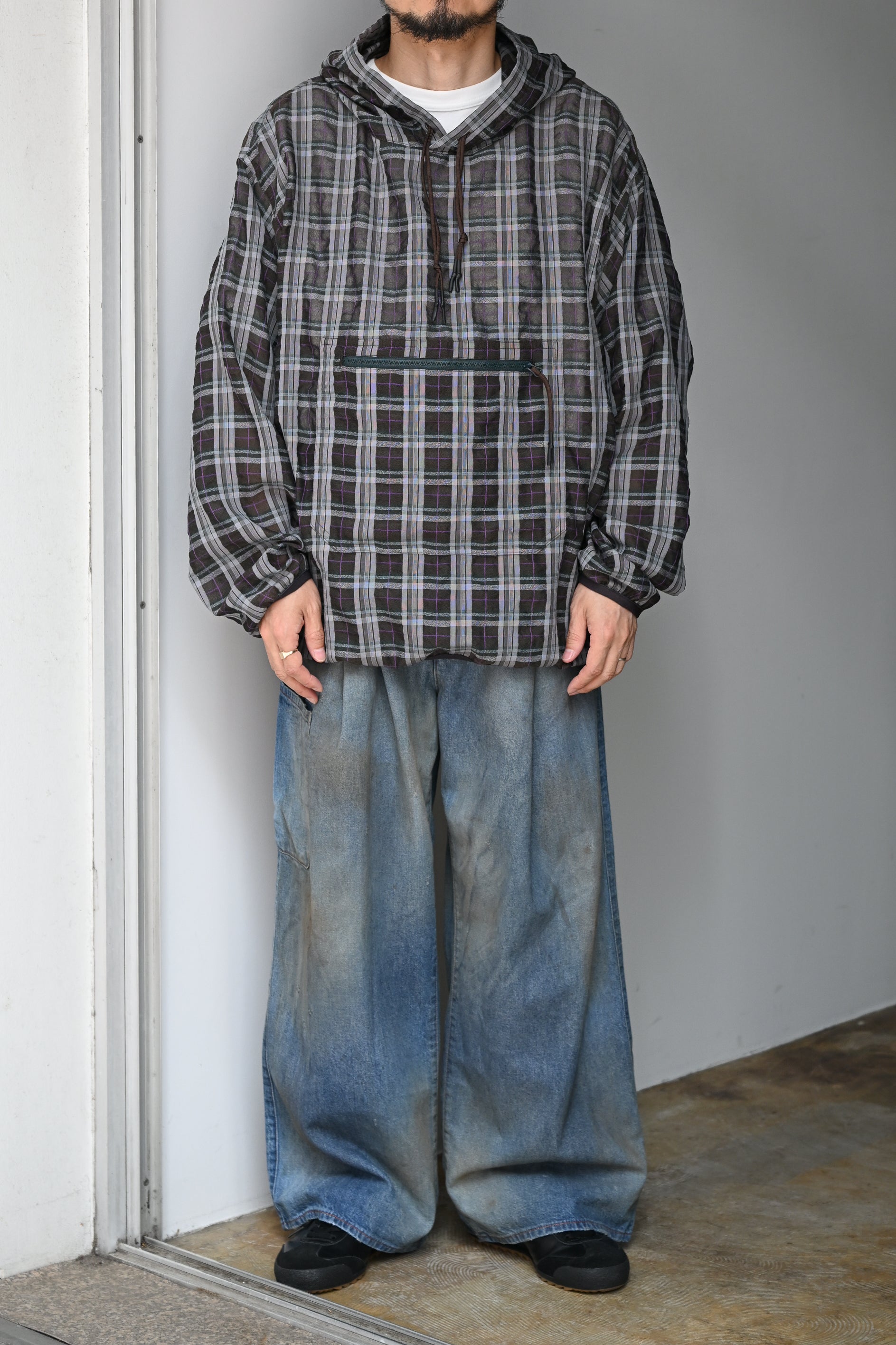O- / FUNCY PLAID PULLOVER -BROWN PLAID