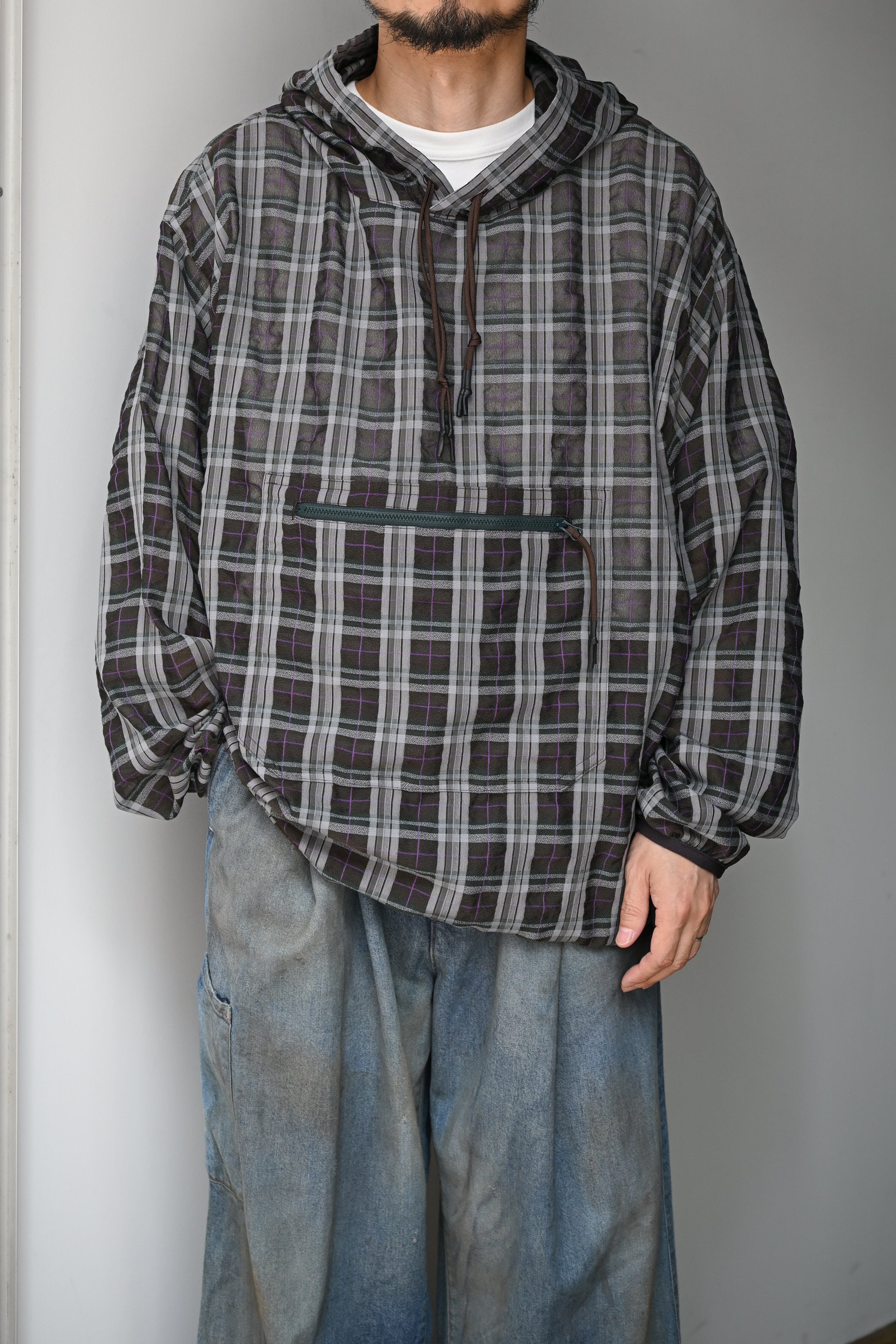 O- / FUNCY PLAID PULLOVER -BROWN PLAID