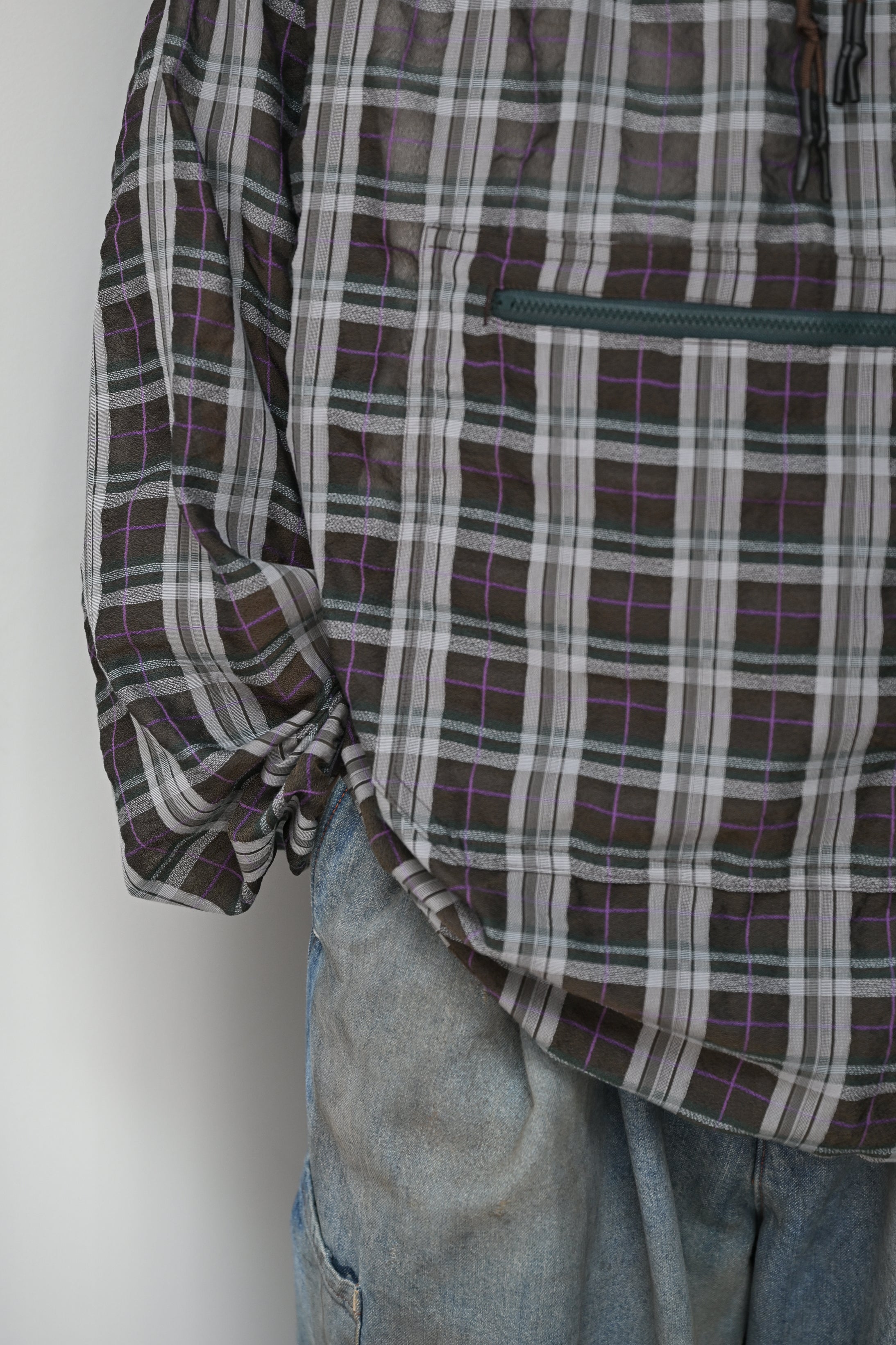 O- / FUNCY PLAID PULLOVER -BROWN PLAID