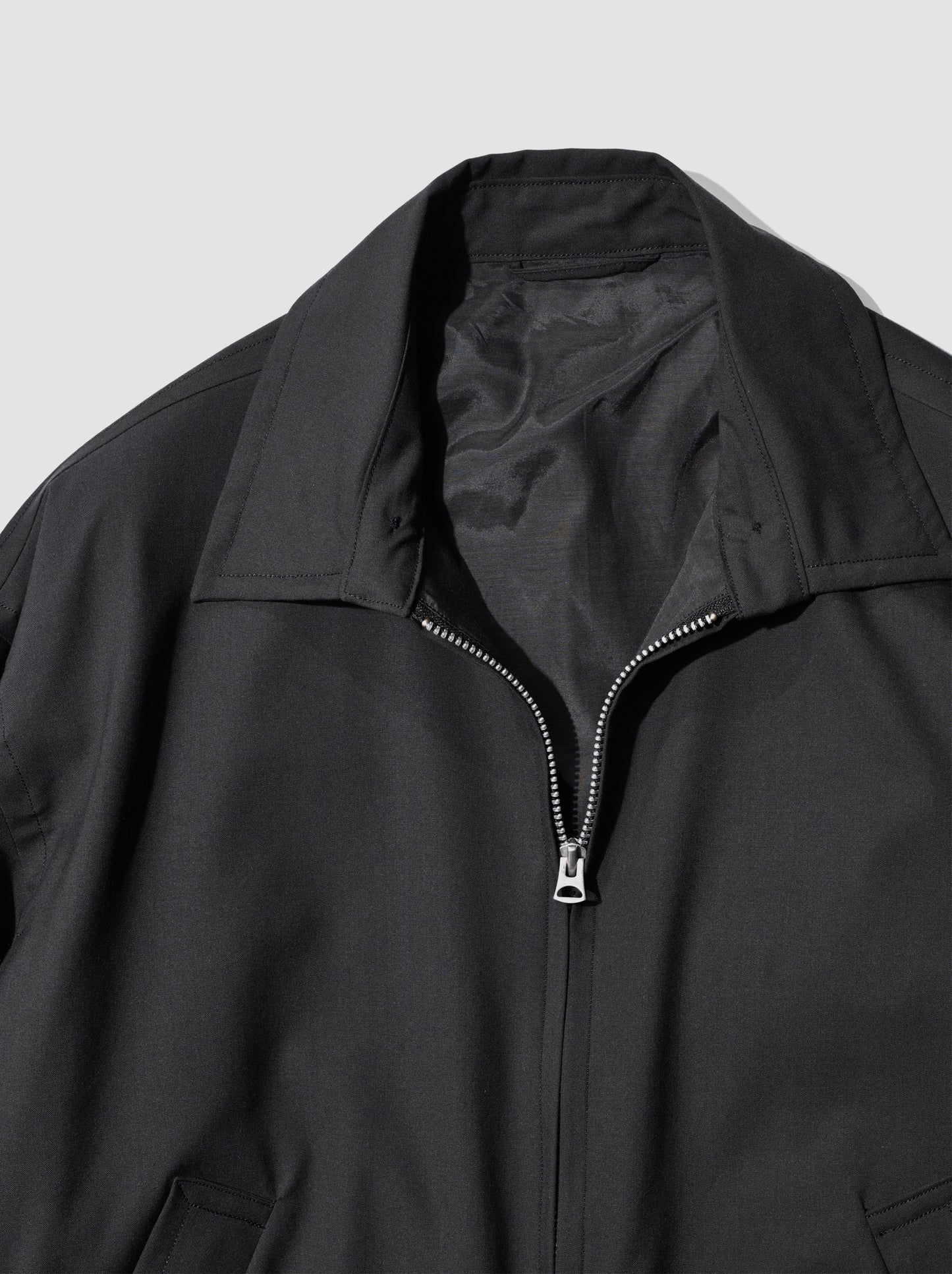 KAPTAIN SUNSHINE /  Wool Poplin Zip Blouson  -INK BLACK
