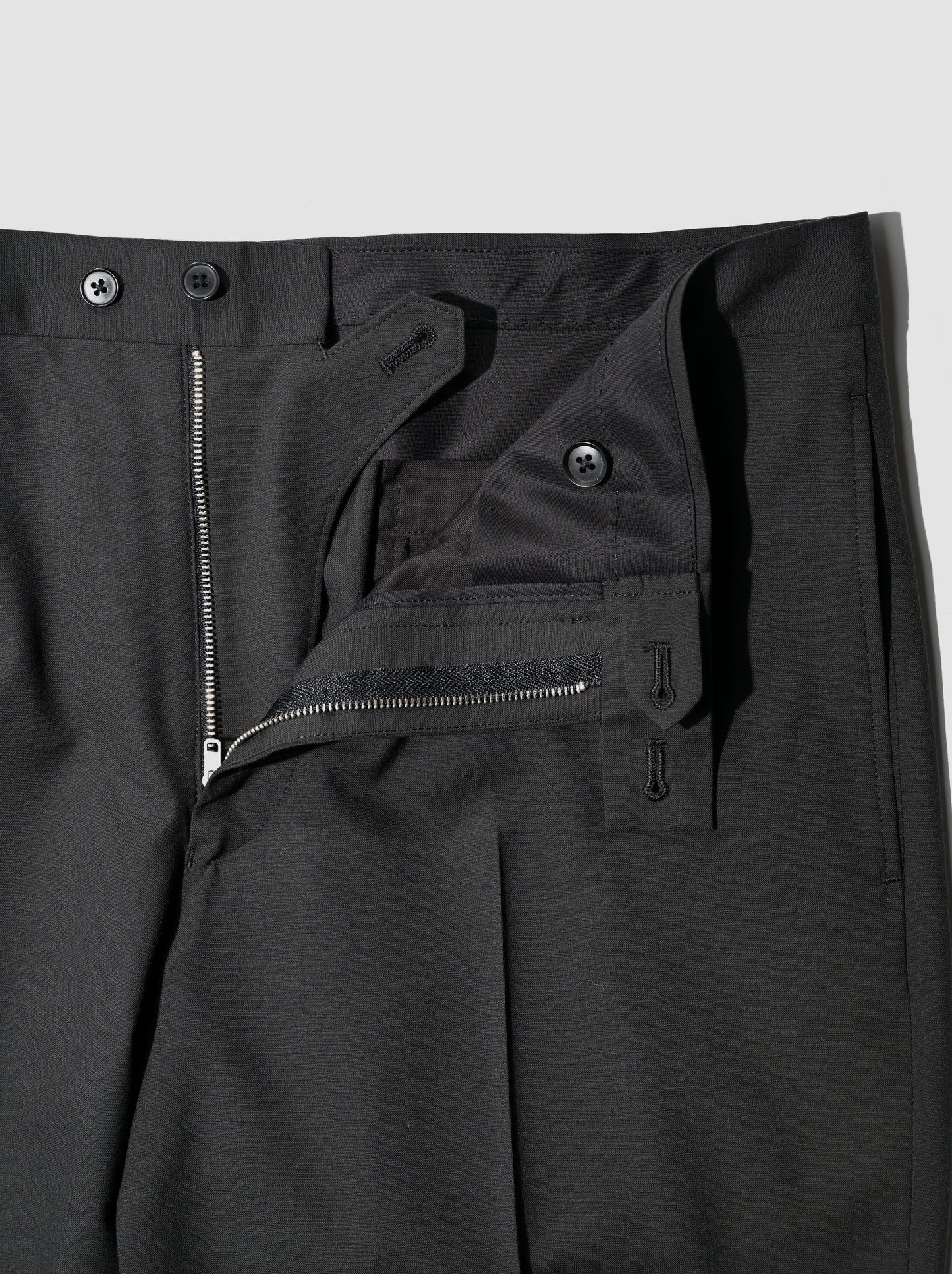 KAPTAIN SUNSHINE /  Wool Poplin Neutral Slacks -INK BLACK