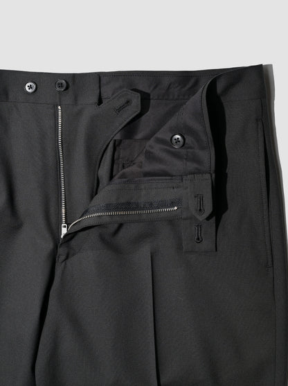 KAPTAIN SUNSHINE /  Wool Poplin Neutral Slacks -INK BLACK