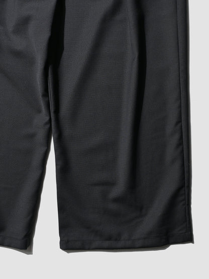 ANCELLM / BELTED WOOL SLACKS -BLACK