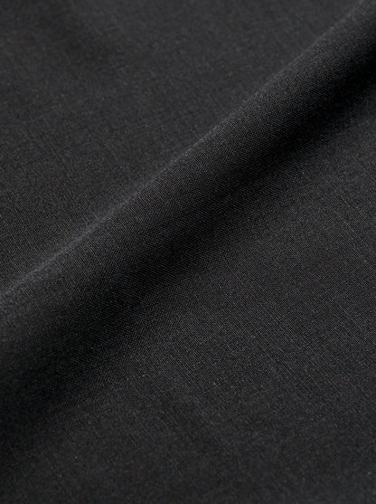 ANCELLM / BELTED WOOL SLACKS -BLACK