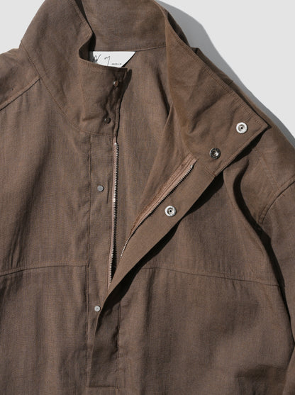 ANCELLM / L/N PULLOVER SHIRT -BROWN
