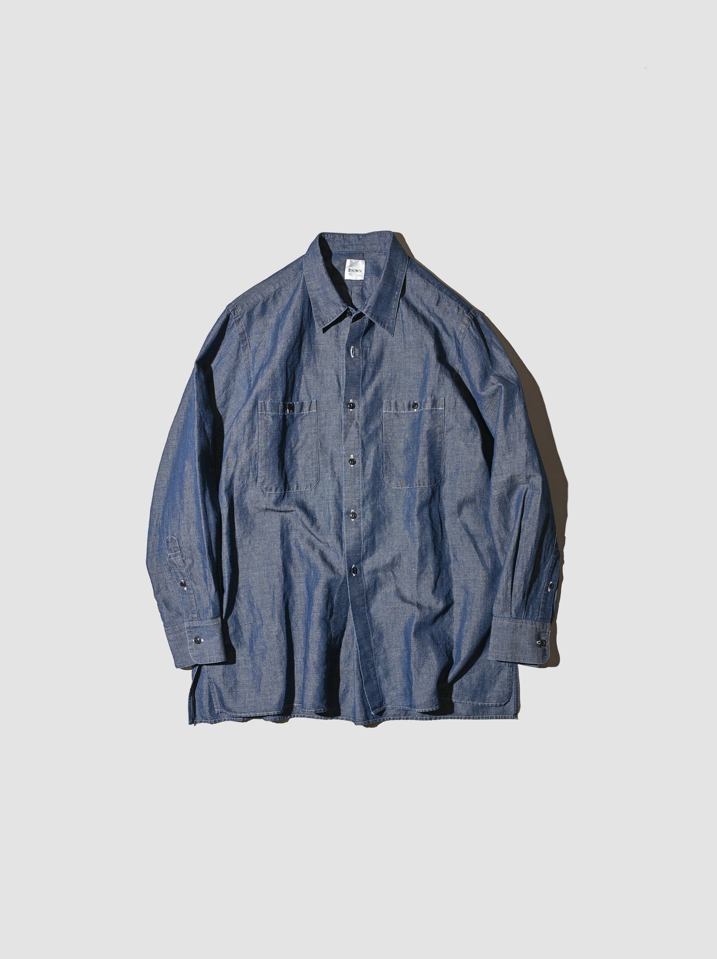 BISOWN / COTTON LINEN CAMBRAY SHIRTS  -DARK INDIGO