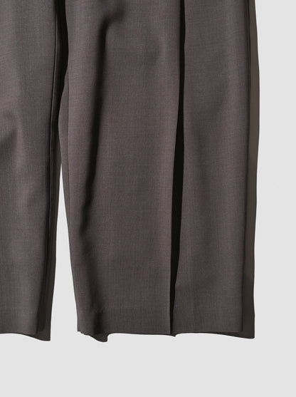 BISOWN / Suoer120's WO PLEATS TUCK SLACKS / MENS -BROWN