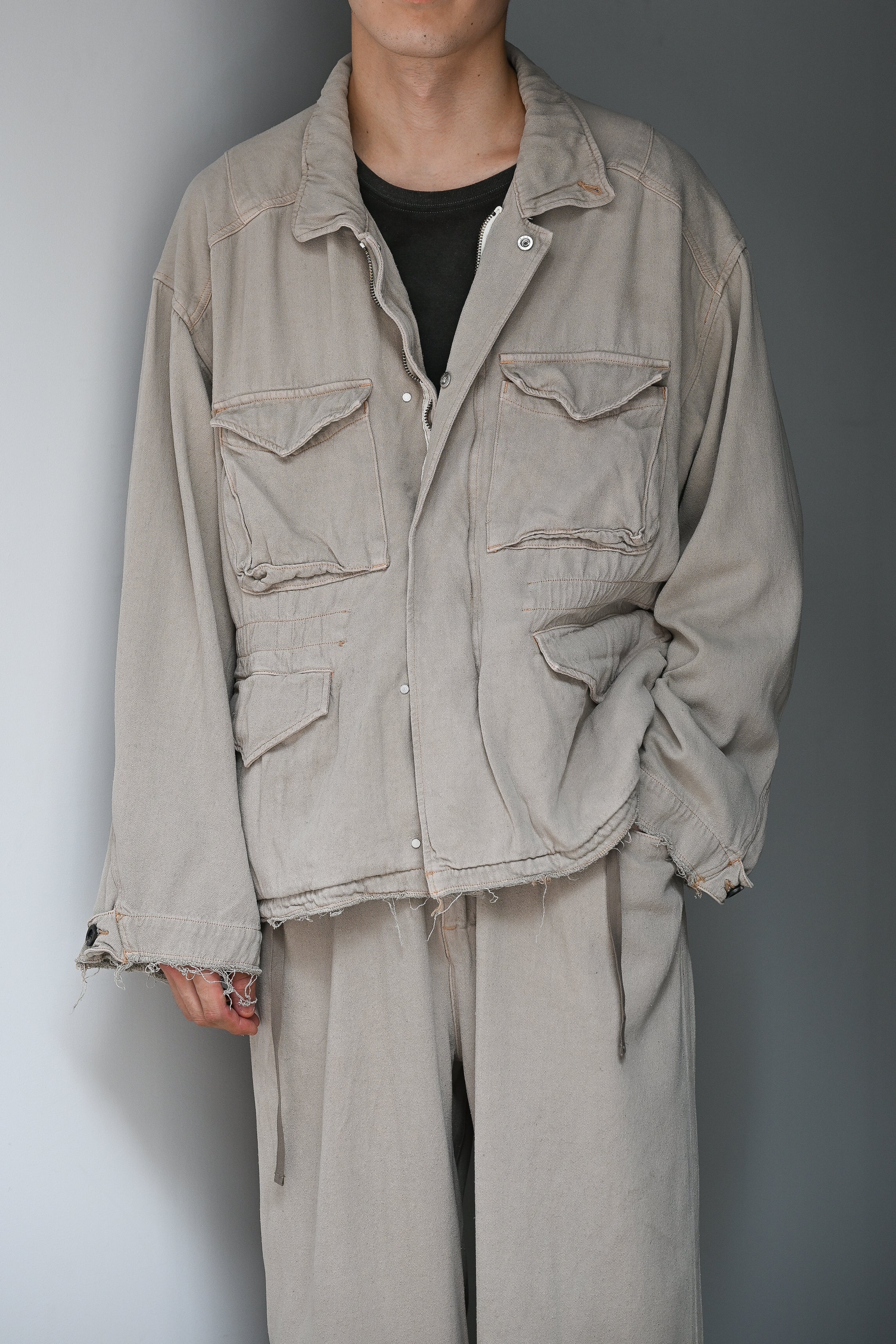 SUEDE SILK JACKET ANCELLM ANCELLM / SILK SUEDE FIELD JACKET -SAND – and father