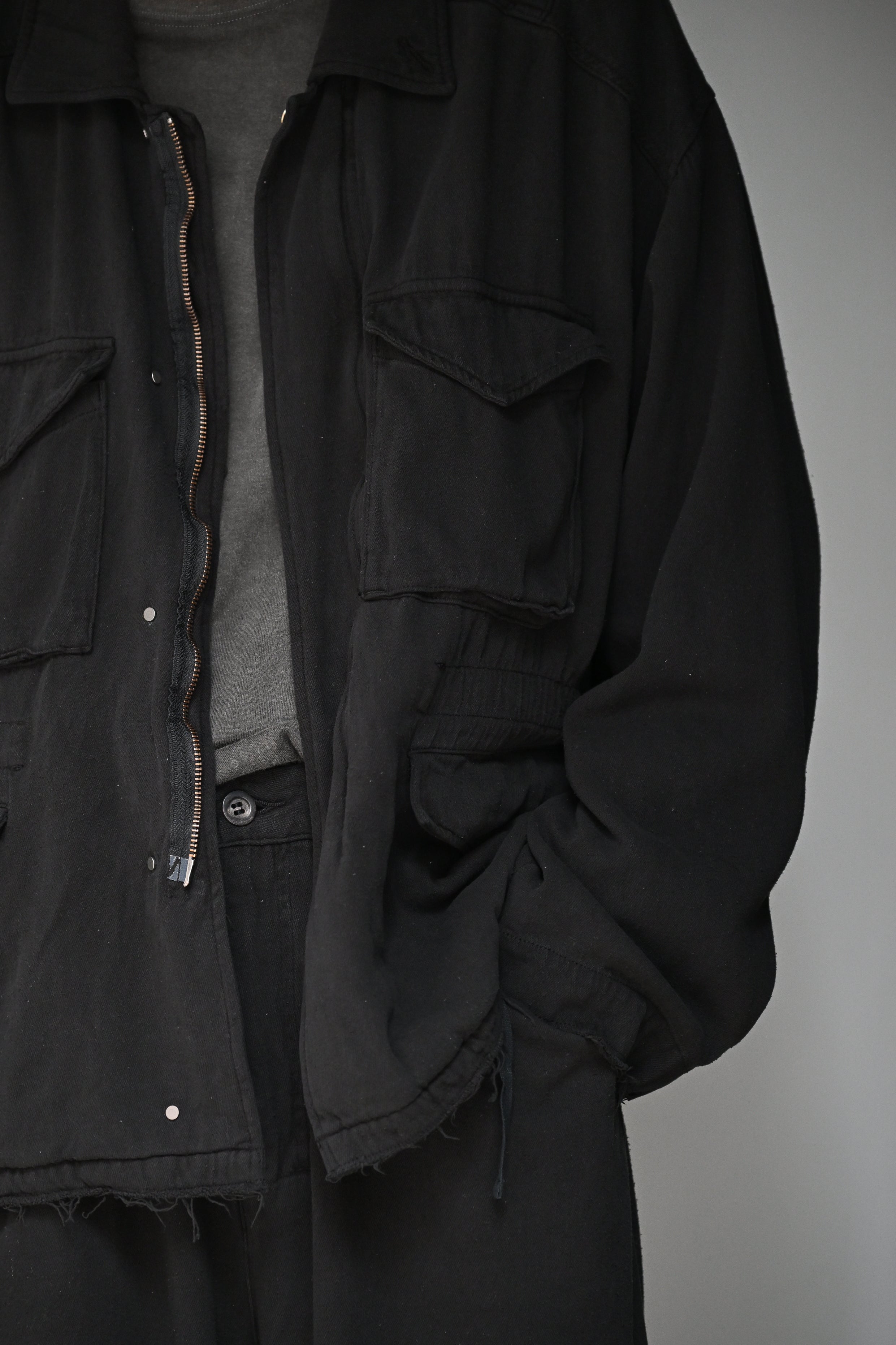 ジャケット・アウター ANCELLM for 1LDK SUEDE SILK JACKET Size2 ANCELLM / SILK SUEDE FIELD JACKET -BLACK – and father