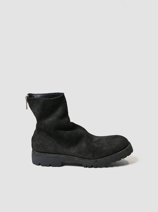 GUIDI / 796V HORSE REVERSE, BACK ZIP BOOT, SOLE RUBBER -BLACK