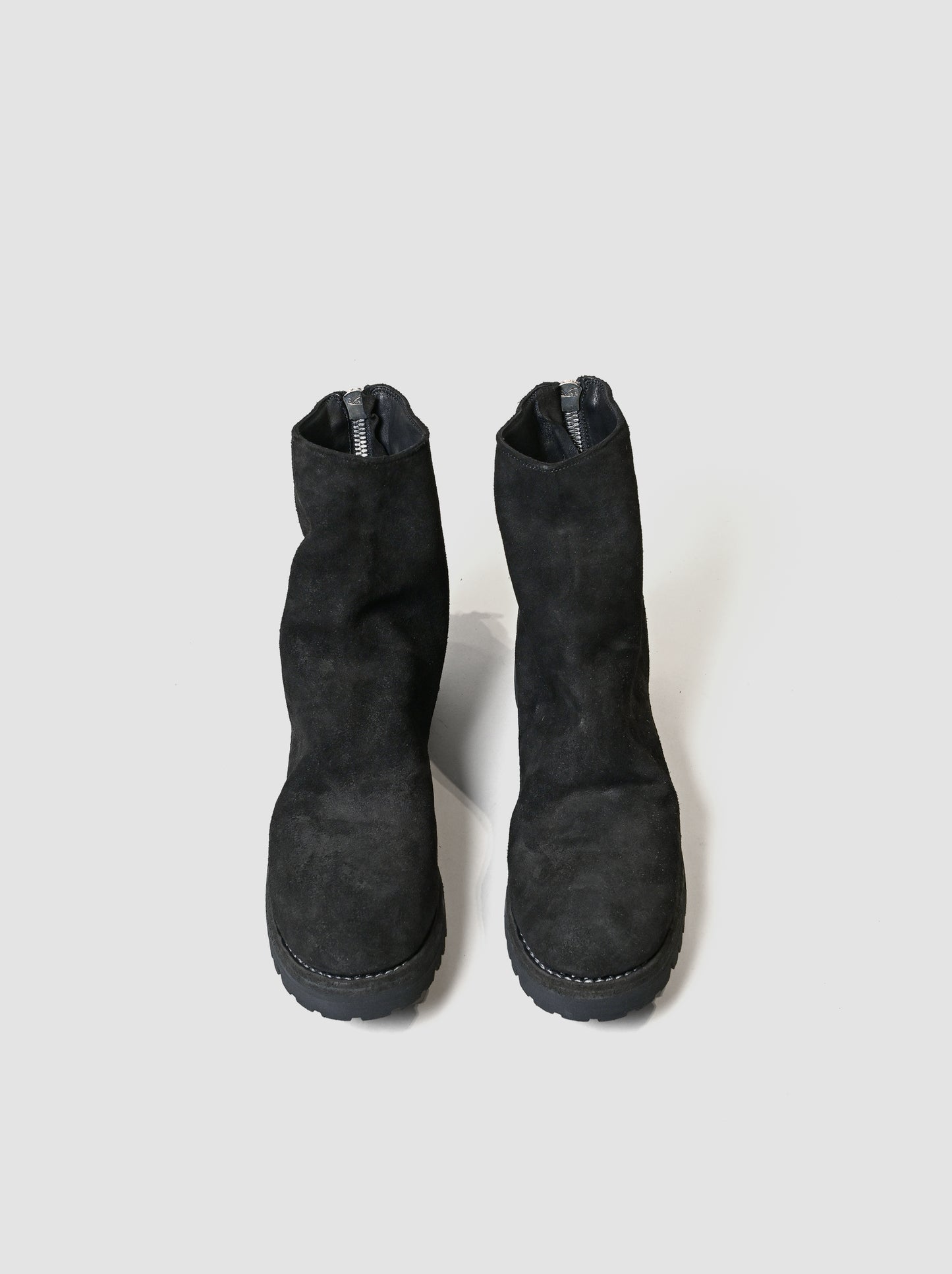 GUIDI / 796V HORSE REVERSE, BACK ZIP BOOT, SOLE RUBBER -BLACK