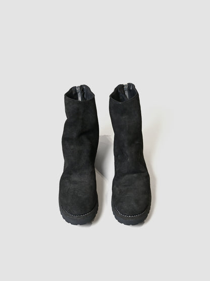 GUIDI / 796V HORSE REVERSE, BACK ZIP BOOT, SOLE RUBBER -BLACK
