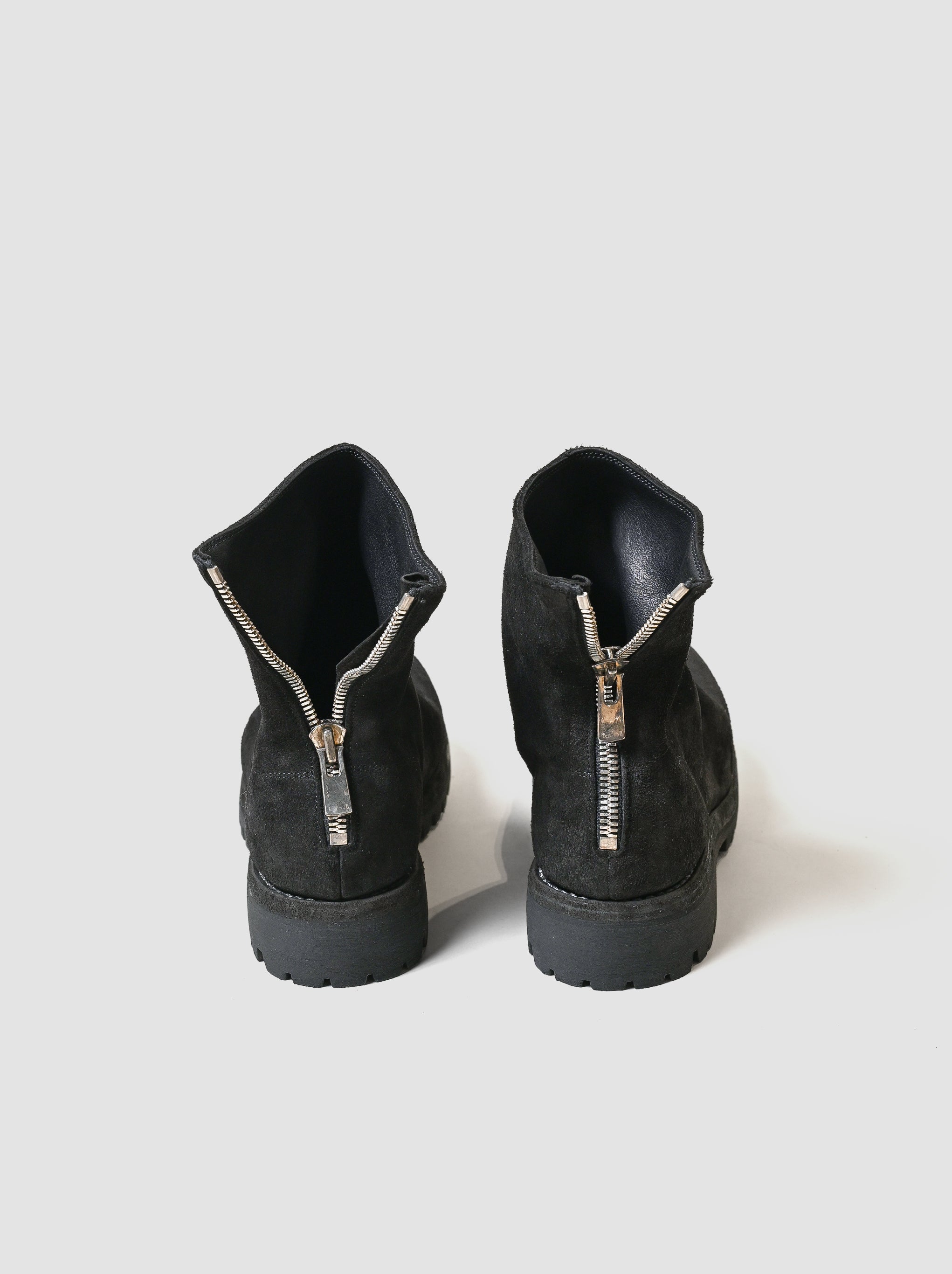GUIDI / 796V HORSE REVERSE, BACK ZIP BOOT, SOLE RUBBER -BLACK