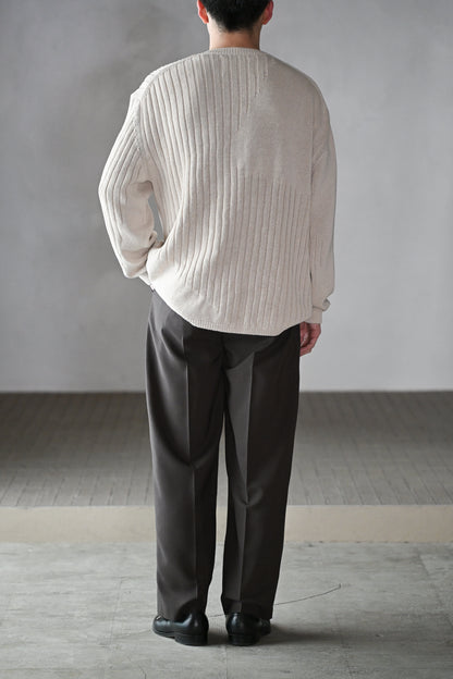 BISOWN / Suoer120's WO PLEATS TUCK SLACKS / MENS -BROWN