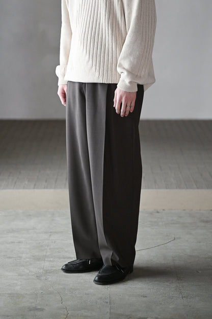 BISOWN / Suoer120's WO PLEATS TUCK SLACKS / MENS -BROWN