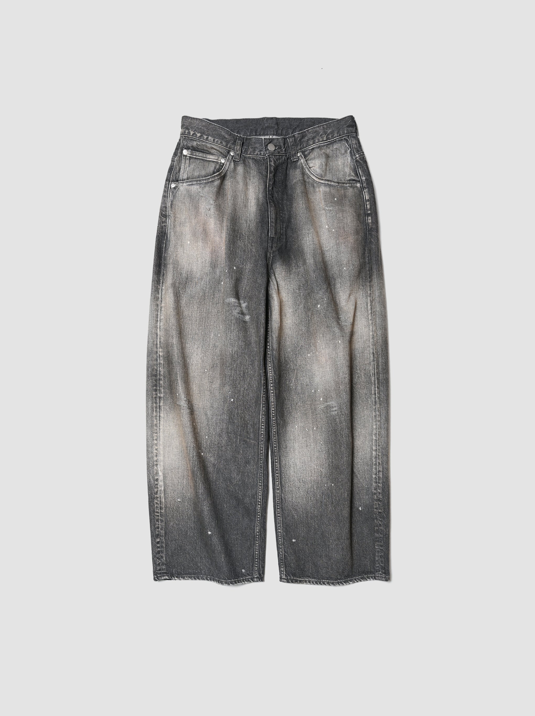 ANCELLM ストレートデニム　サイズ0 ANCELLM / STRAIGHT WIDE DENIM PANTS -BLACK