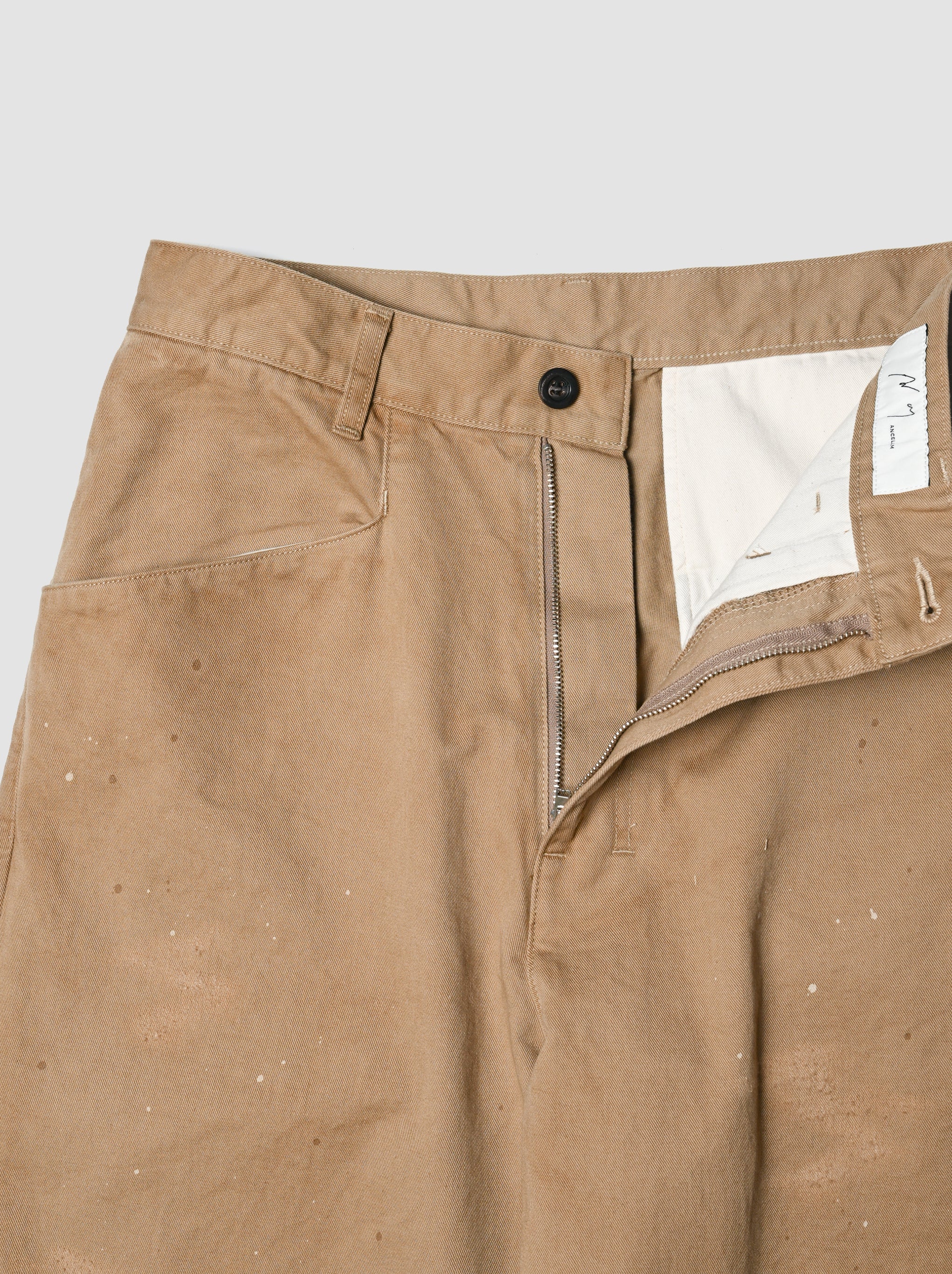 ANCELLM / AGING CHINO SLACKS -BEIGE