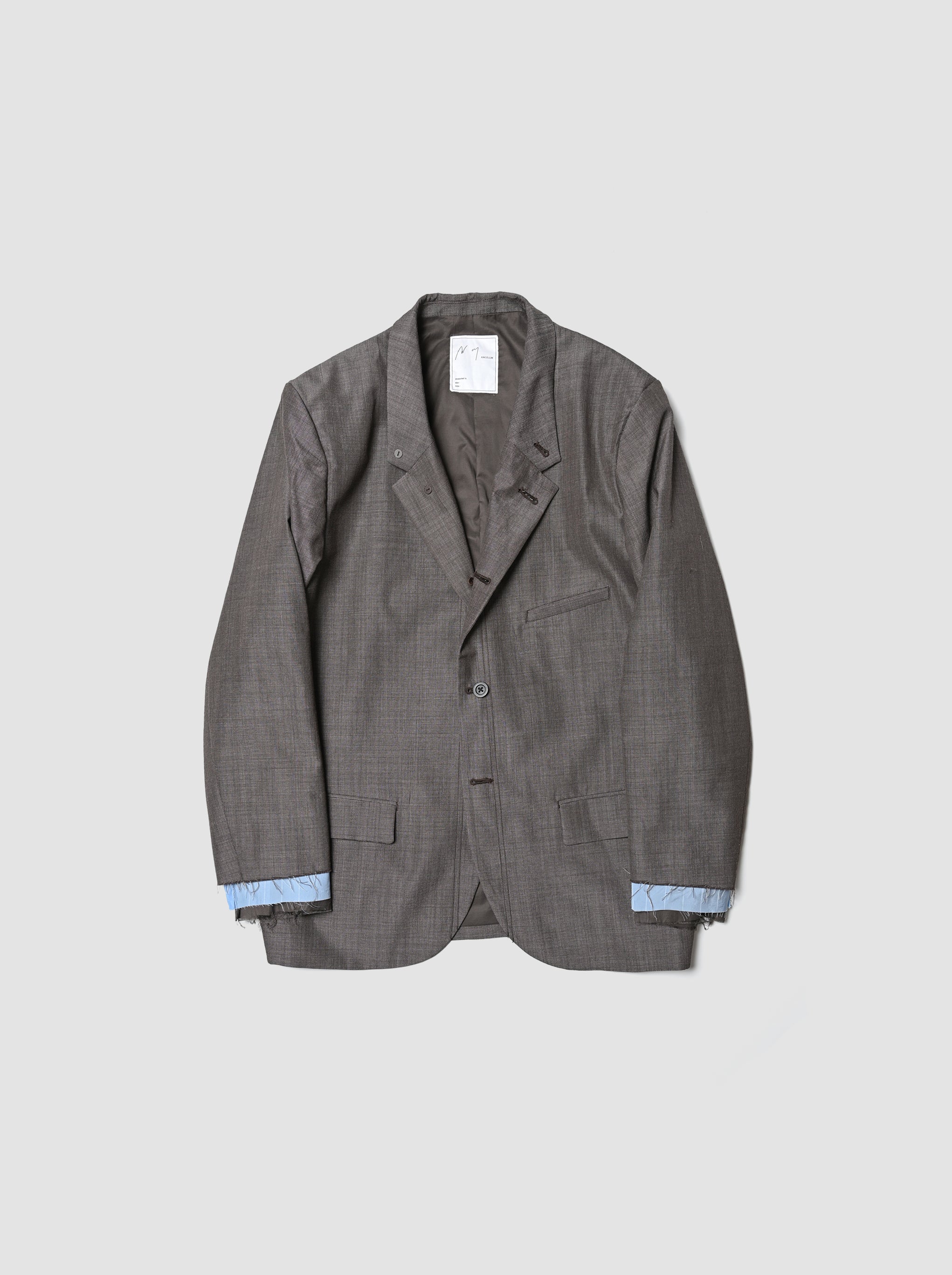 ANCELLM / LAYERED TAILORED JACKET -BROWN