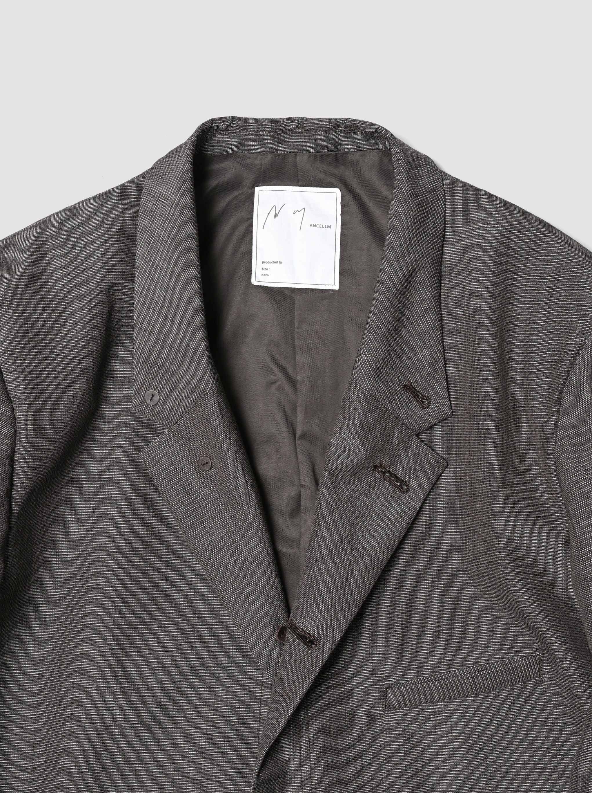 ANCELLM / LAYERED TAILORED JACKET -BROWN