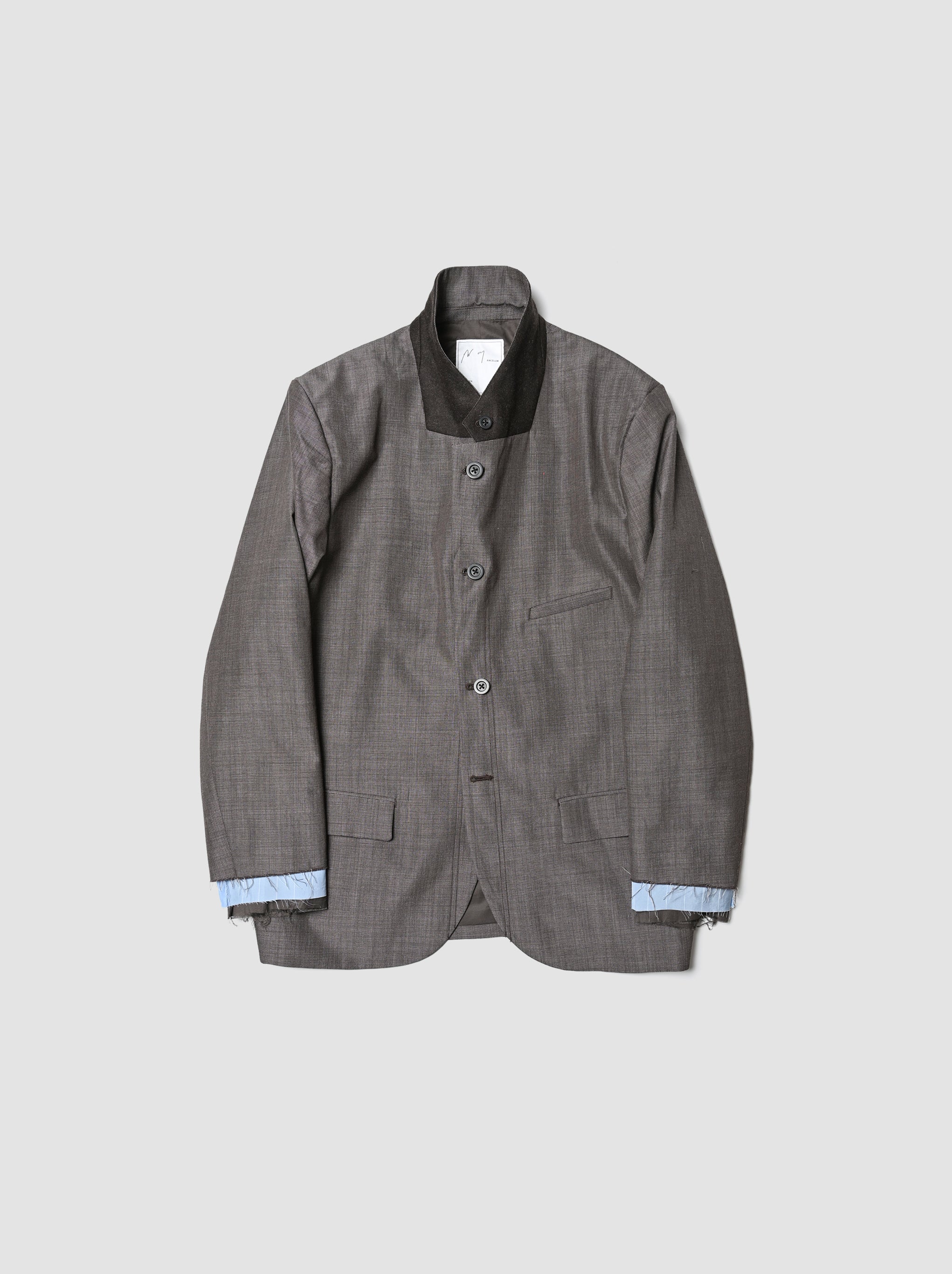 ANCELLM / LAYERED TAILORED JACKET -BROWN