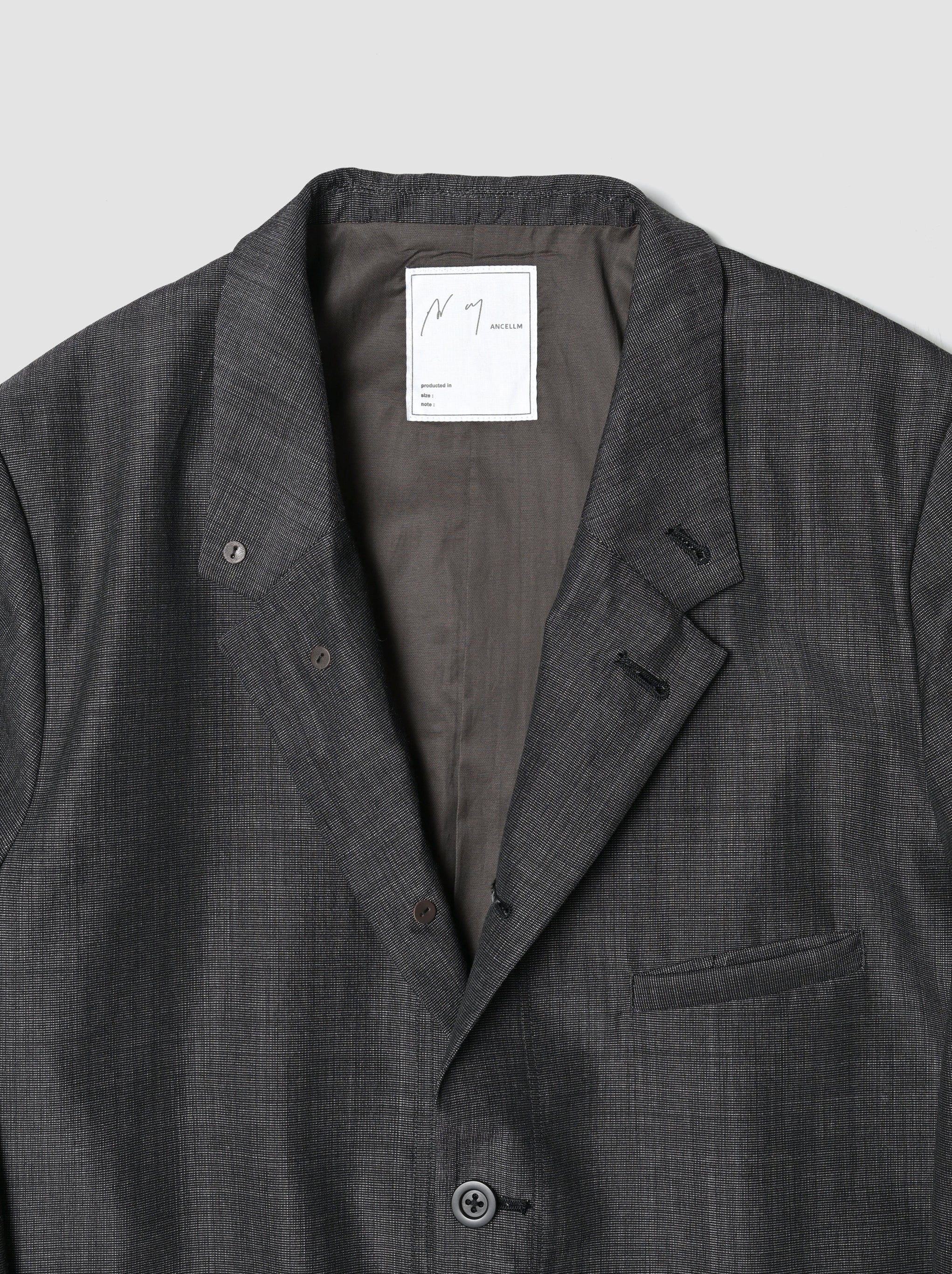 ANCELLM / LAYERED TAILORED JACKET -BLACK