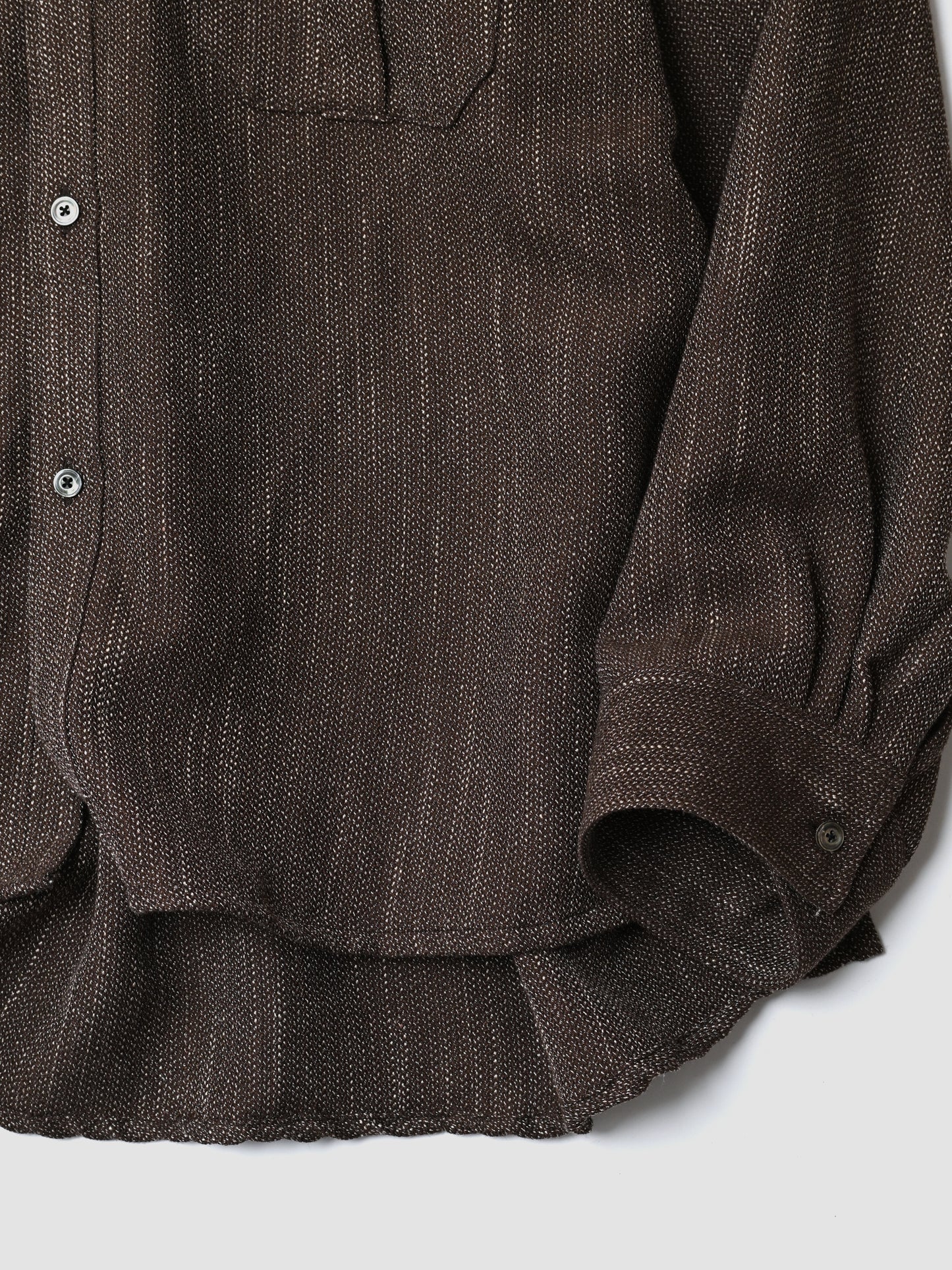 ANCELLM / MELANGE WOOL OVER WORK SHIRT -BROWN