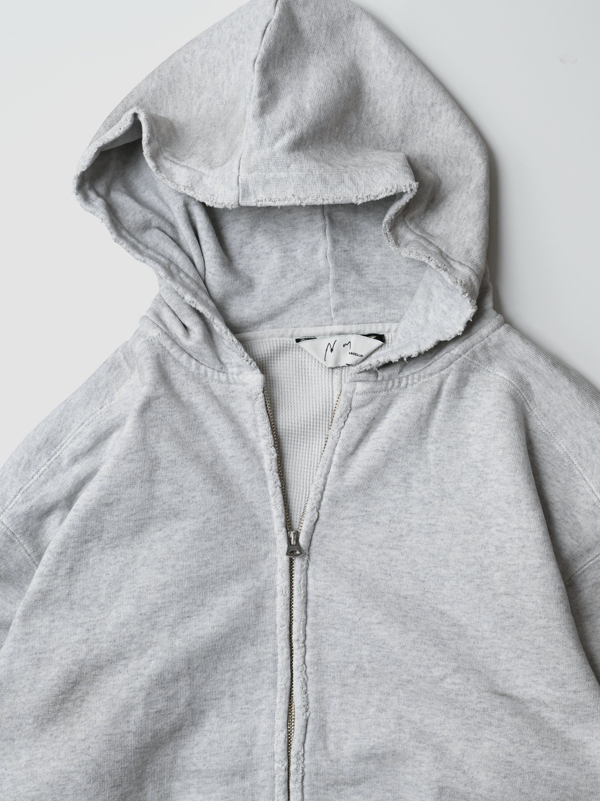 25SS 新品 ANCELLM アンセルム ZIPUP HOODIE WHITE ANCELLM | アンセルム ZIPUP HOODIE (HEATHER WHITE) / ジップ