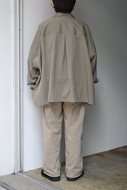 WHOWHAT /  5X SHIRT  <LONG SLEEVE/SHORT LENGTH>  -KHAKI BEIGE