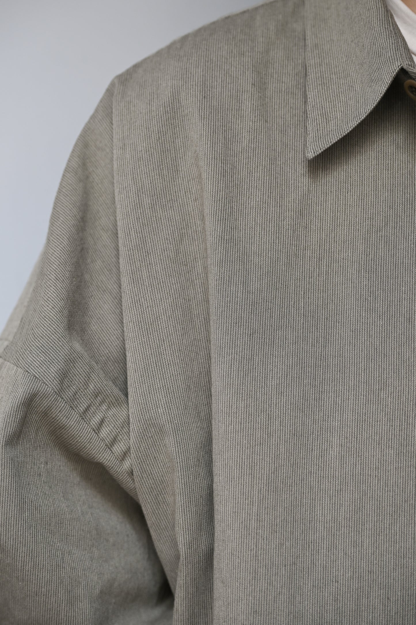 WHOWHAT /  5X SHIRT  <LONG SLEEVE/SHORT LENGTH>  -KHAKI BEIGE