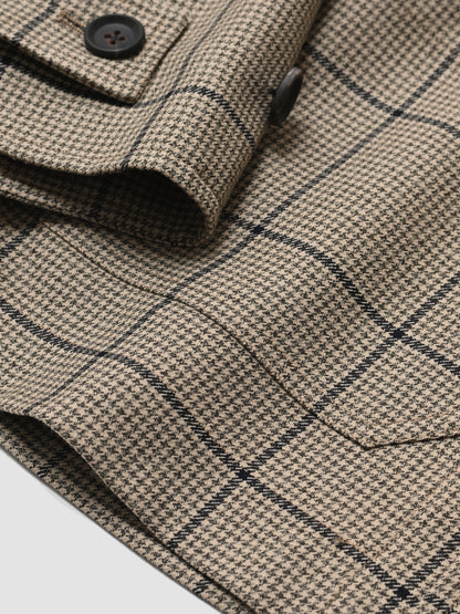 POSTELEGANT / Wool Blouson -BEIGE CHECK
