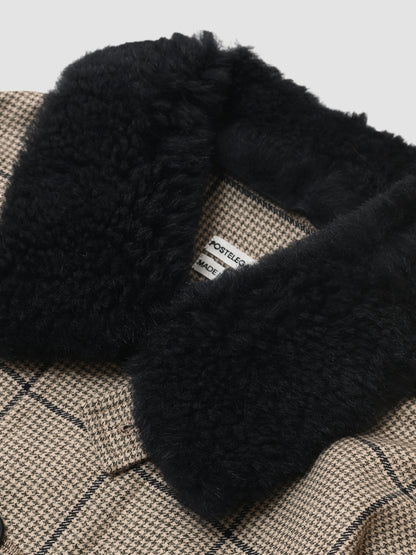 POSTELEGANT / Wool Blouson -BEIGE CHECK