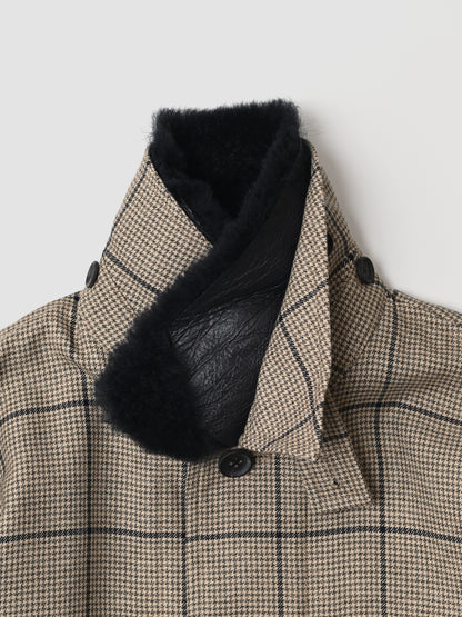 POSTELEGANT / Wool Blouson -BEIGE CHECK