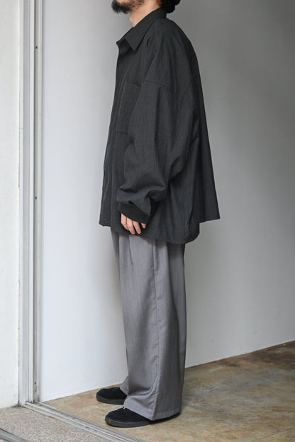 WHOWHAT /  5X SHIRT  <LONG SLEEVE/SHORT LENGTH>  -CHARCOAL