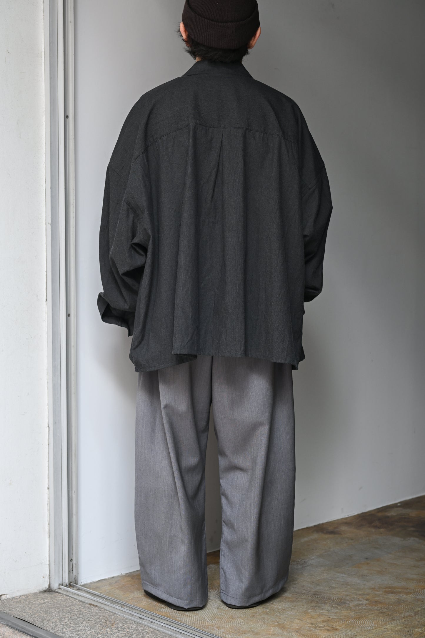 WHOWHAT /  5X SHIRT  <LONG SLEEVE/SHORT LENGTH>  -CHARCOAL