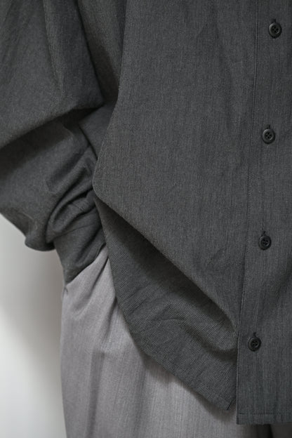 WHOWHAT /  5X SHIRT  <LONG SLEEVE/SHORT LENGTH>  -CHARCOAL