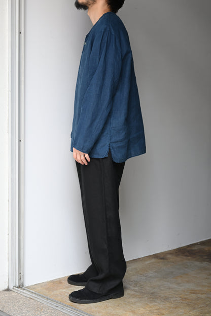 MITTAN / 大麻長袖プルオーバー(草木染) -藍×胡桃