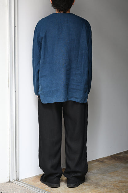 MITTAN / 大麻長袖プルオーバー(草木染) -藍×胡桃