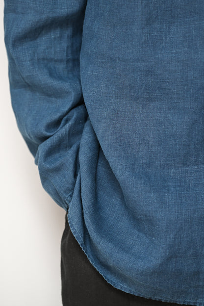 MITTAN / 大麻長袖プルオーバー(草木染) -藍×胡桃