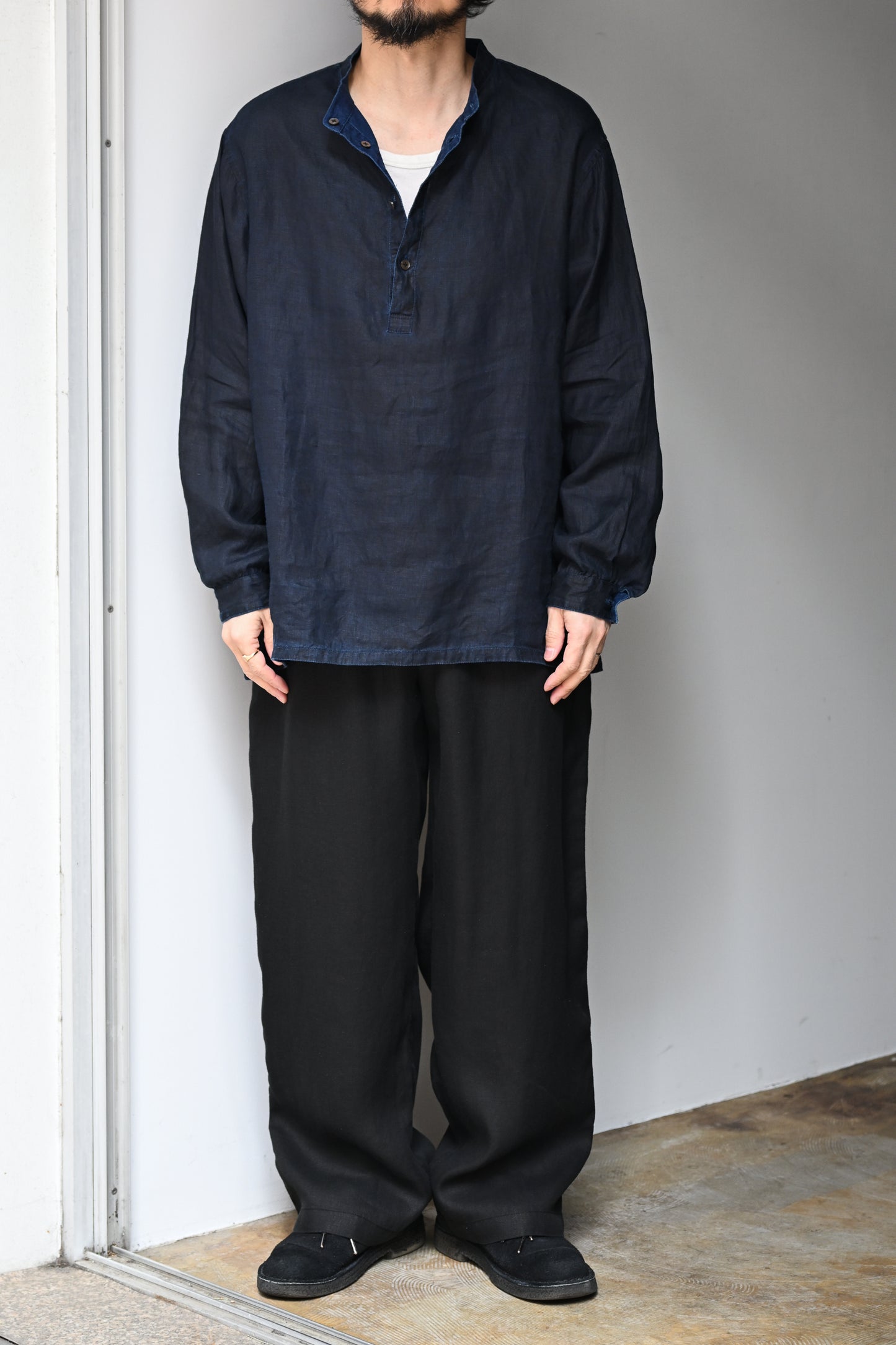 MITTAN / やわらか大麻プルオーバー -墨×インディゴ