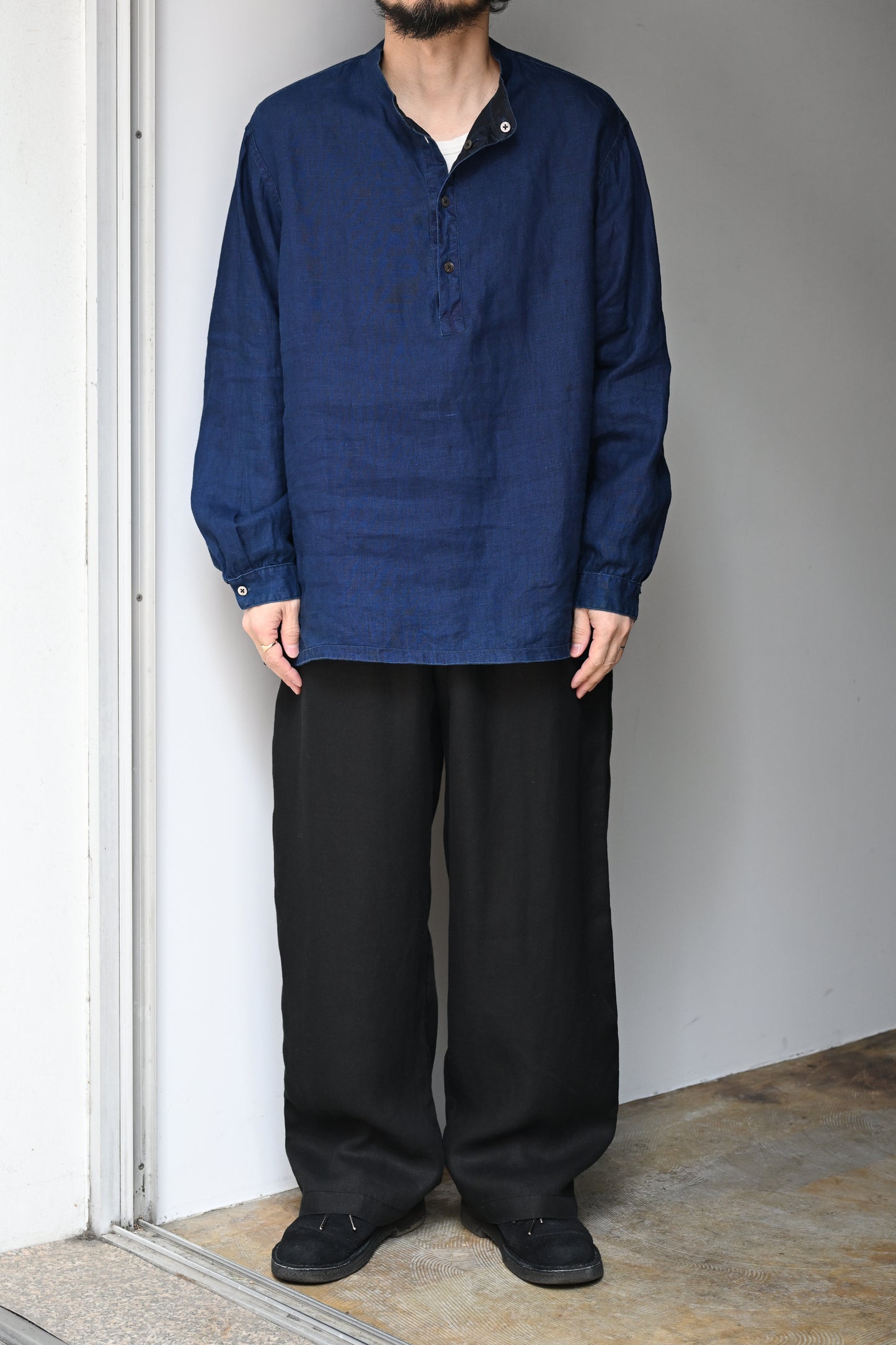 MITTAN / やわらか大麻プルオーバー -墨×インディゴ